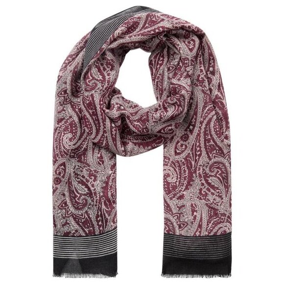 NWT SOYA CONCEPT INGELINA Burgundy Paisley Print Scarf - Picture 1 of 2